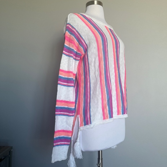 LILLY PULITZER Rozalia Stripe Cotton Tassels Beach Casual Pullover Sweater Top - Picture 8 of 15